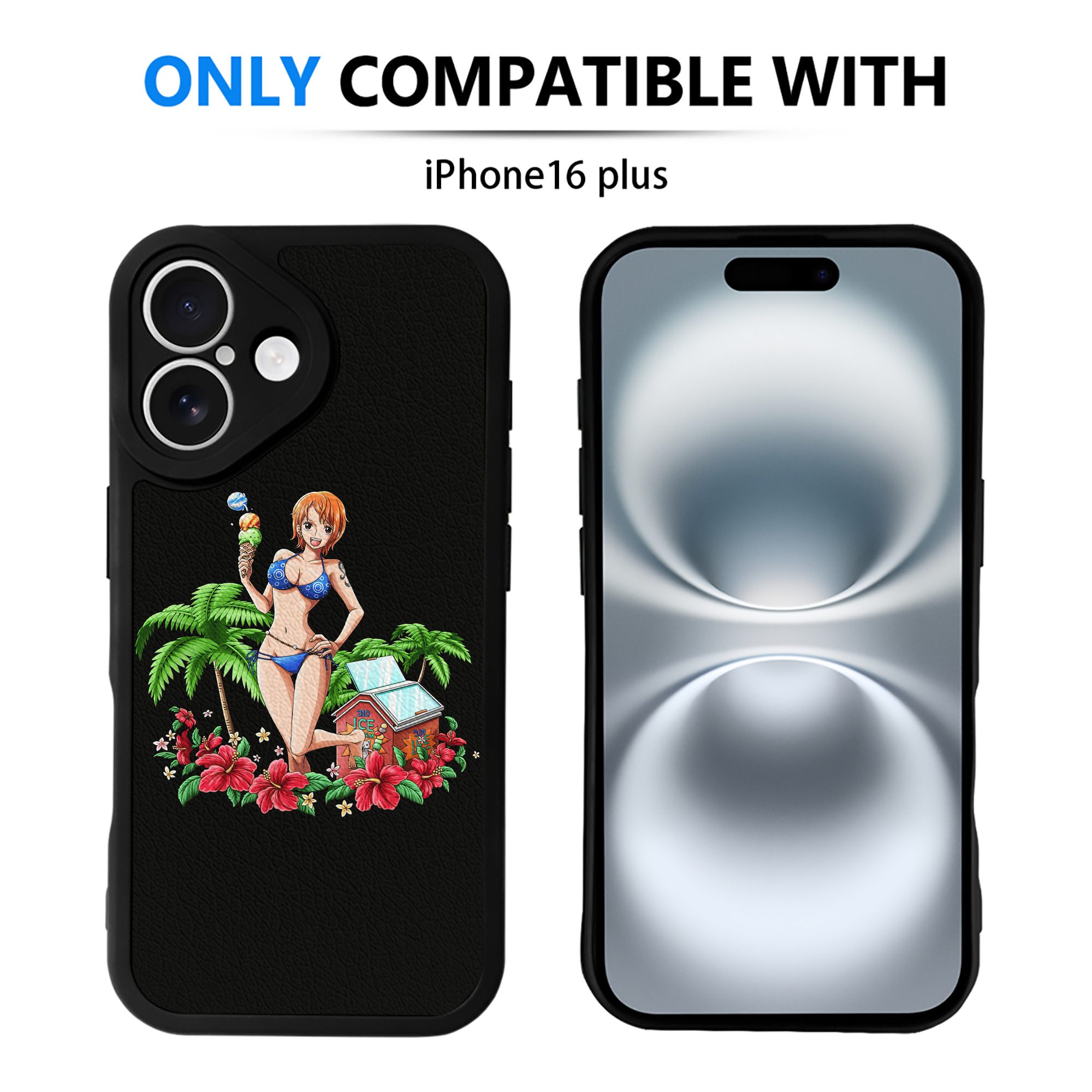 （画像用） ワンピース ナミ ONE PIECE Nami 【iPhone 16シリーズ対応】シリコンスマホケース（レザー調） 材質：シリコン